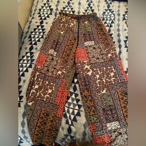 Bohemian Patchwork Wide Leg Pants
